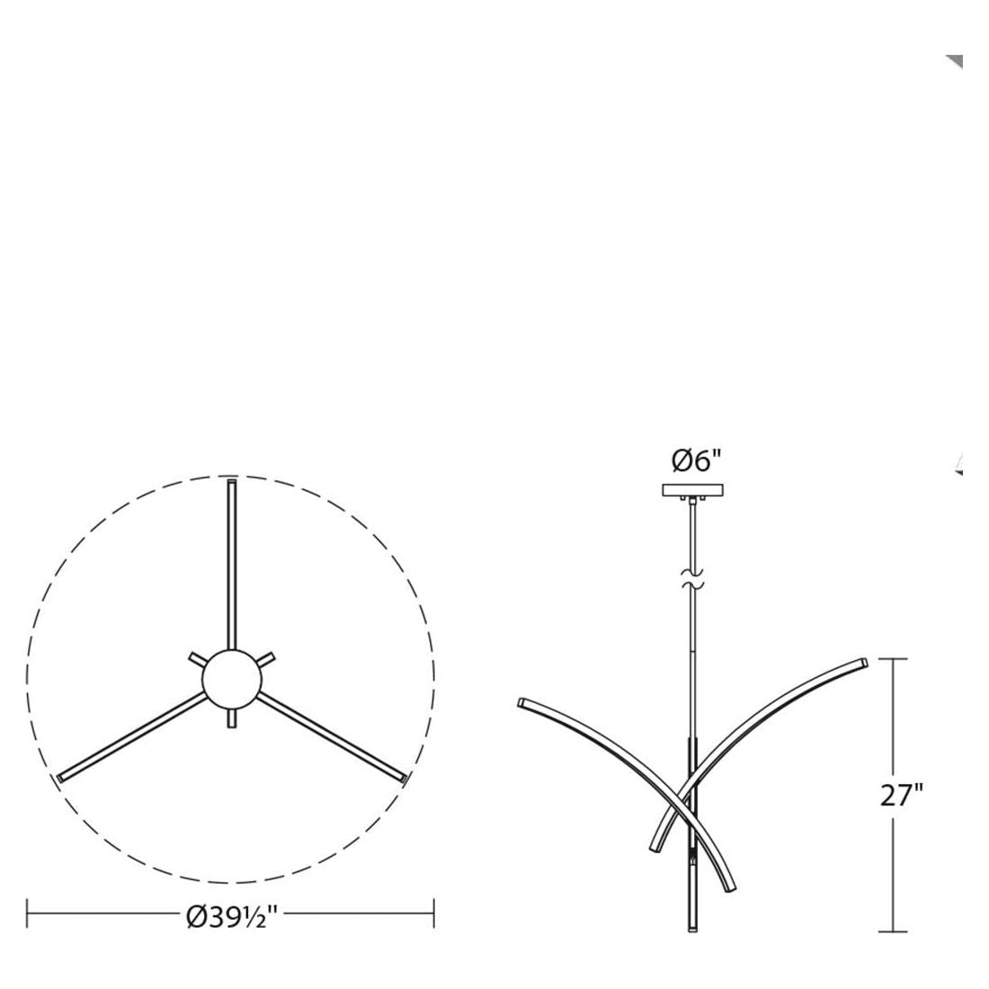 Gestures 3-Arm LED Pendant