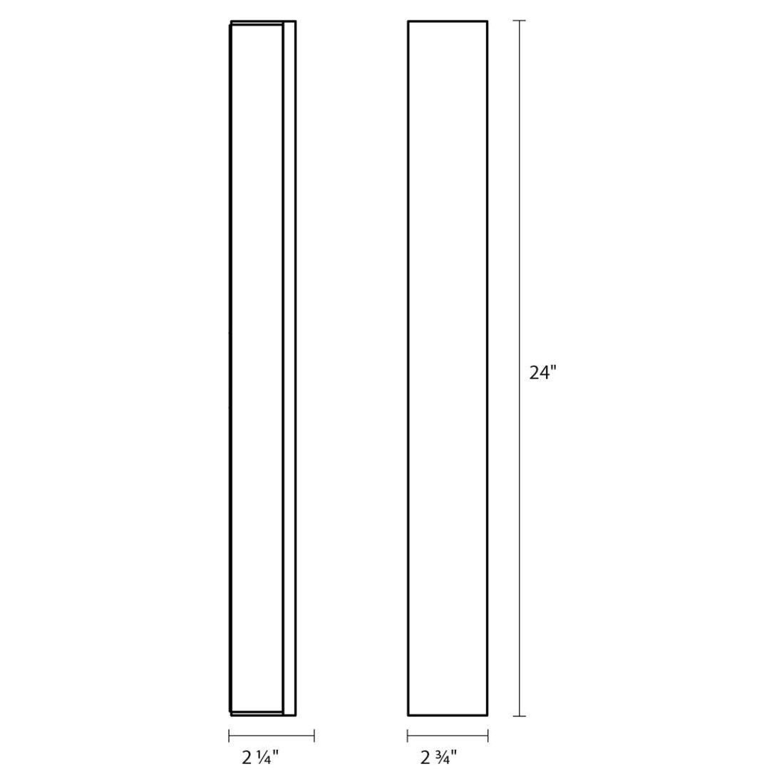 Solid Glass Bar 24" LED Bath Bar