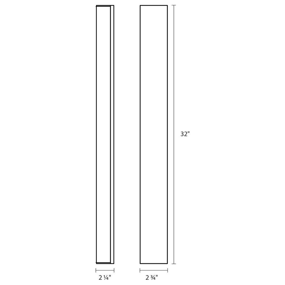 Solid Glass Bar 32" LED Bath Bar