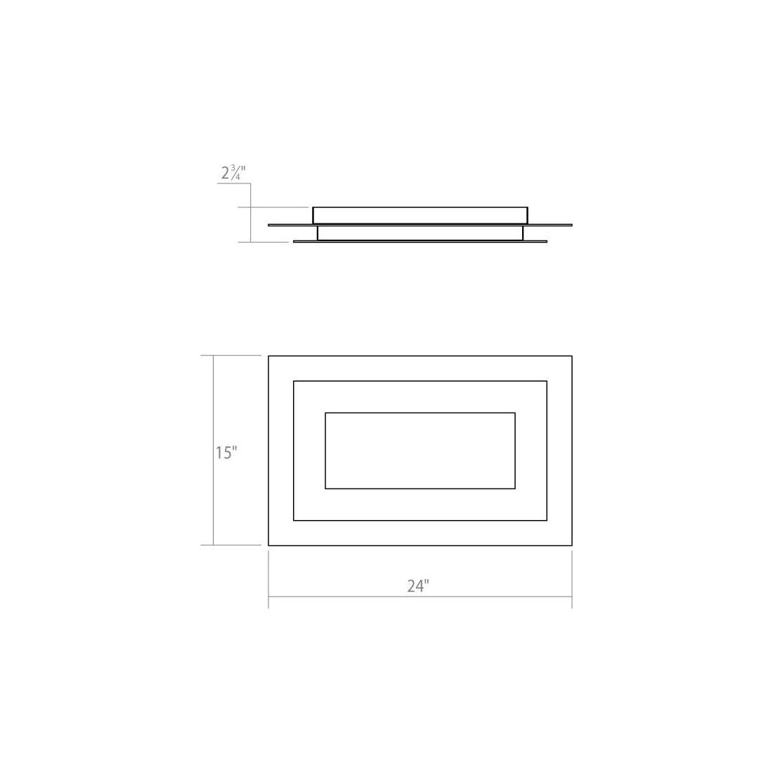 Offset 24" Rectangle LED Surface Mount