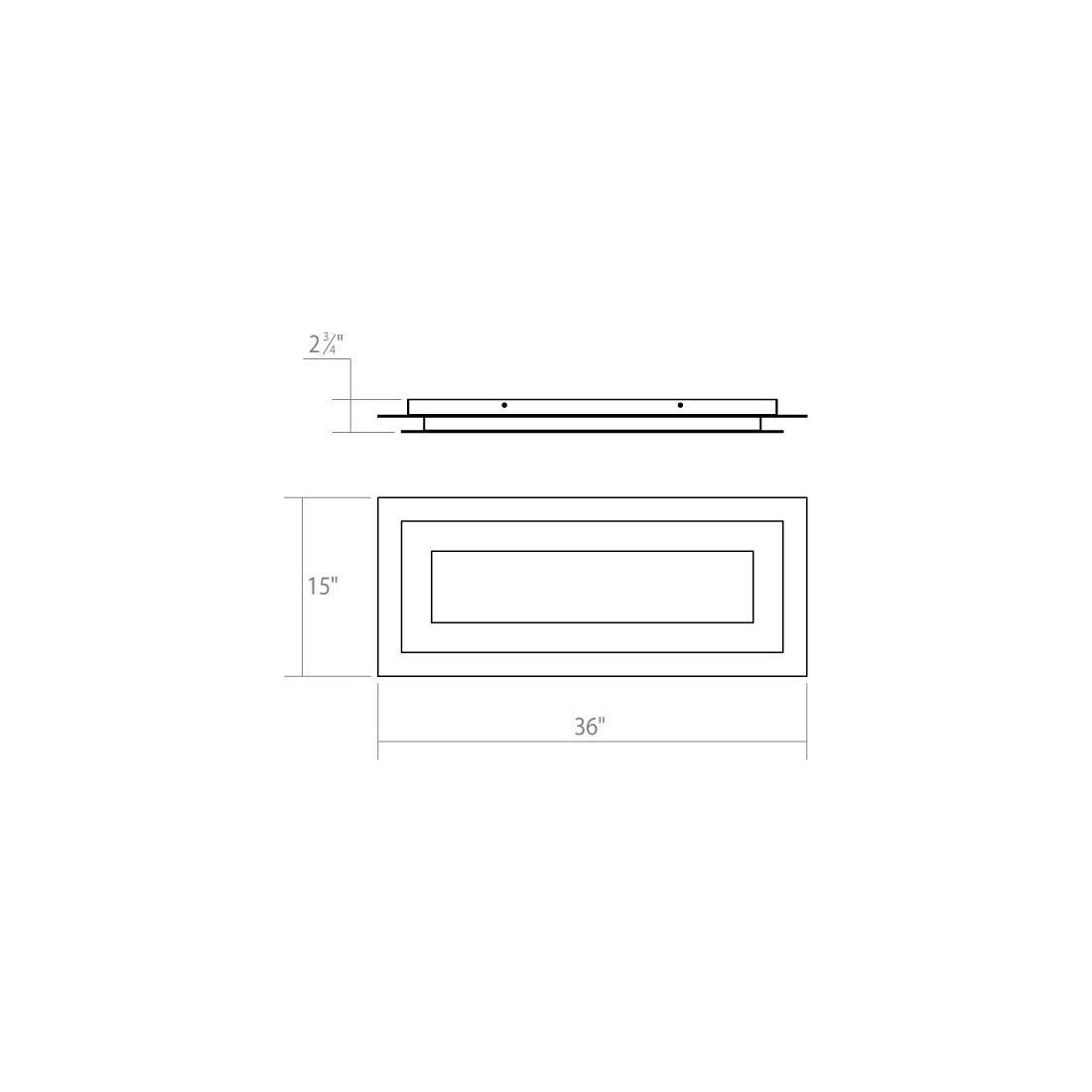 Offset 36" Rectangle LED Surface Mount