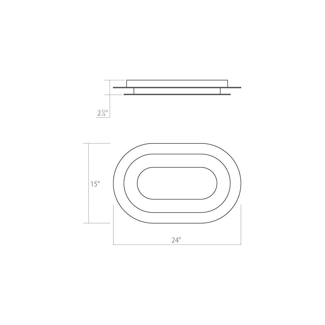 Offset 24" Racetrack LED Surface Mount