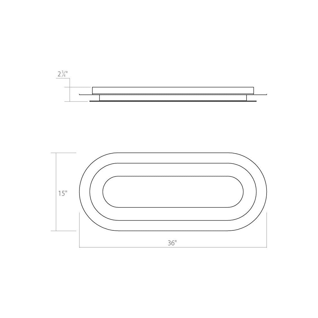 Offset 36" Racetrack LED Surface Mount