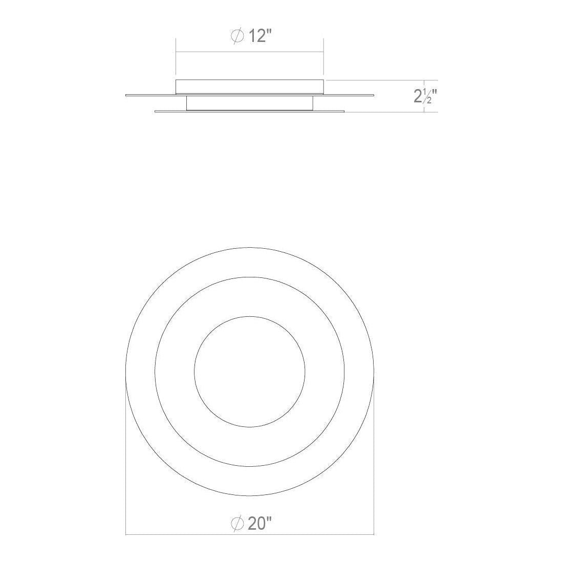 Offset 20" Round LED Surface Mount