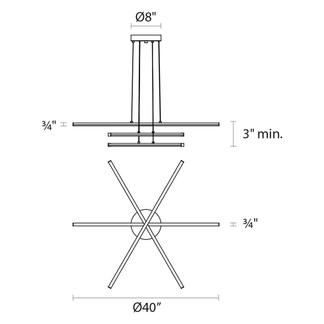 Stix 3-Arm LED Pendant (with 20' Cord)