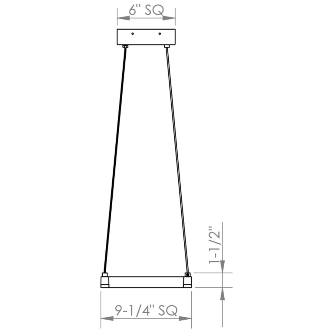 Stix 9" Square LED Pendant (with 20' Cord)