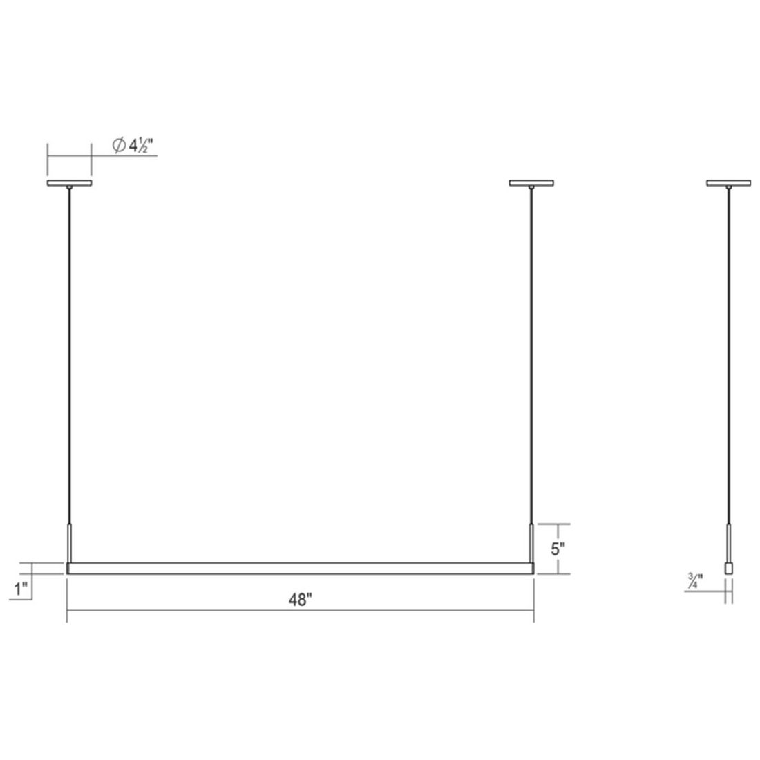 Thin-Line 4' Two-Sided LED Pendant (with 20' Cords)