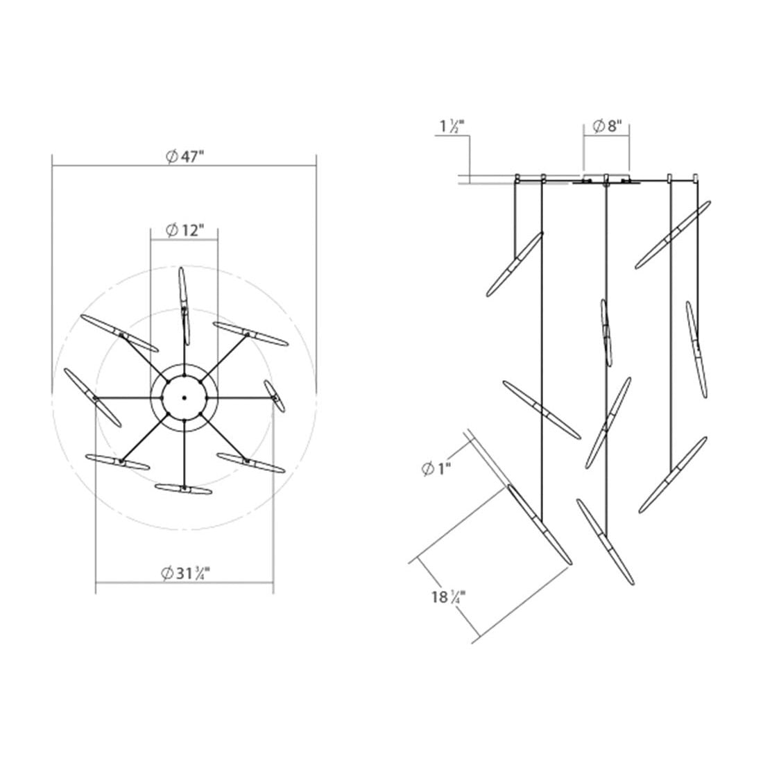 Ballet 9-Light Swag LED Chandelier