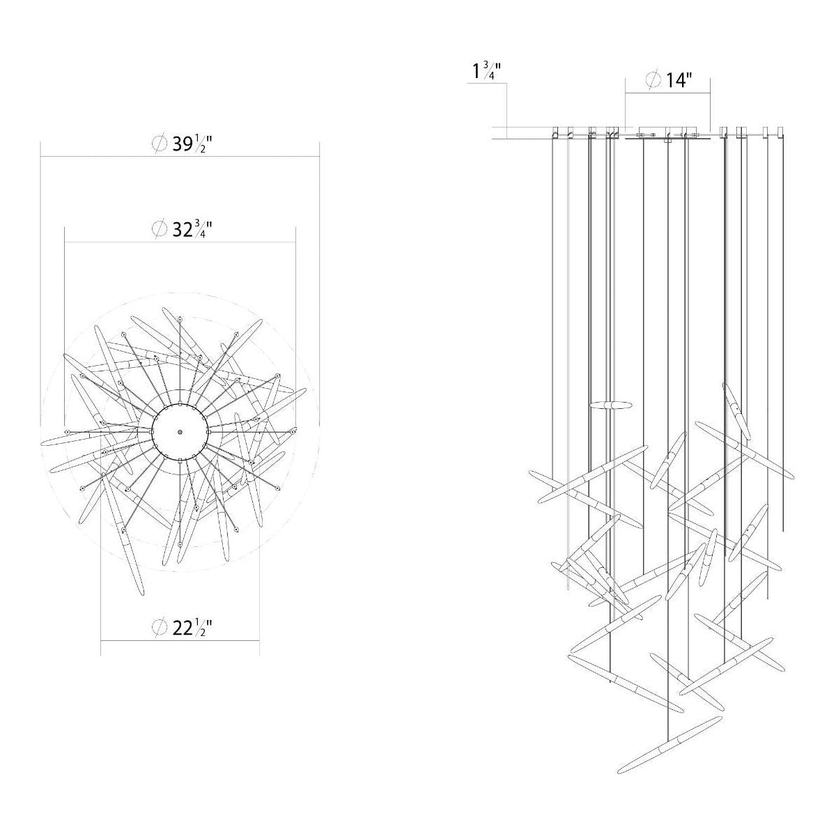 Ballet 24-Light Swag LED Chandelier