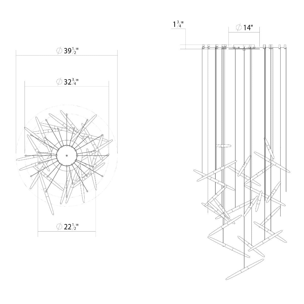 Ballet 24-Light Swag LED Pendant (with 20' Cords)