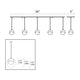 Grapes 5-Light Rectangle Small LED Pendant