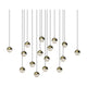 Grapes 16-Light Square Small LED Pendant