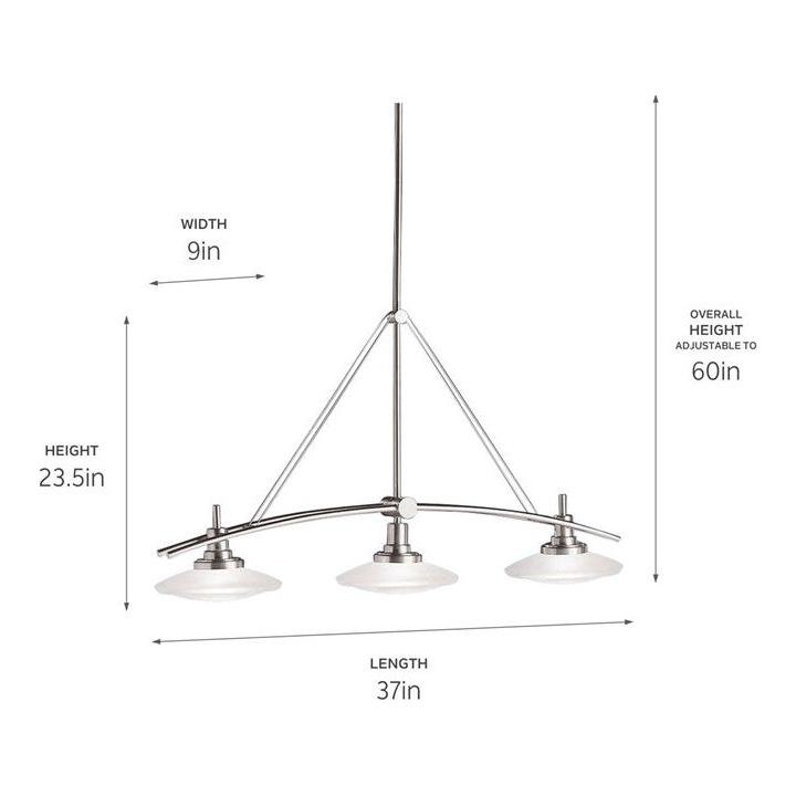 Structures 37" 3-Light Linear Chandelier