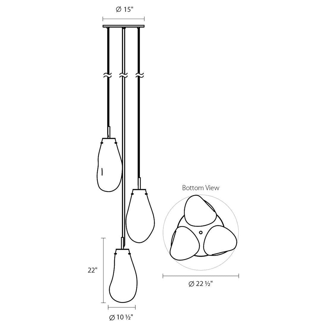 Liquid Large 3-Light Round LED Pendant