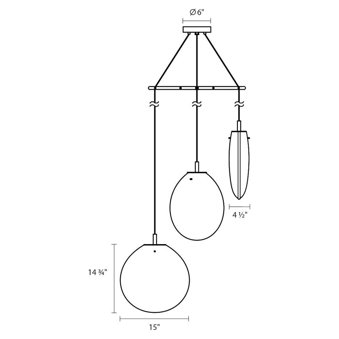 Cantina Large 3-Light Tri-Spreader LED Pendant