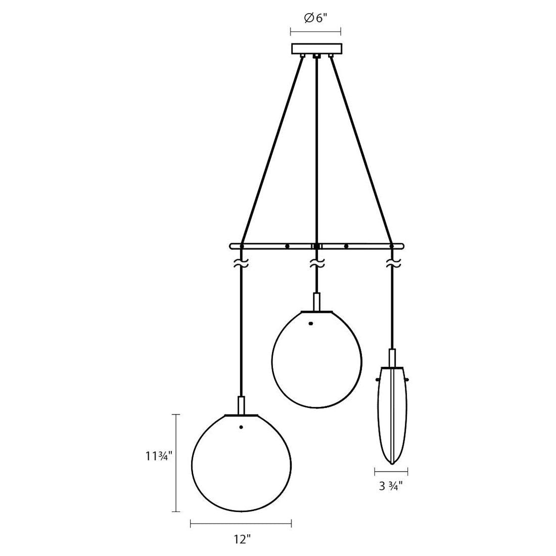 Cantina Medium 3-Light Tri-Spreader LED Pendant