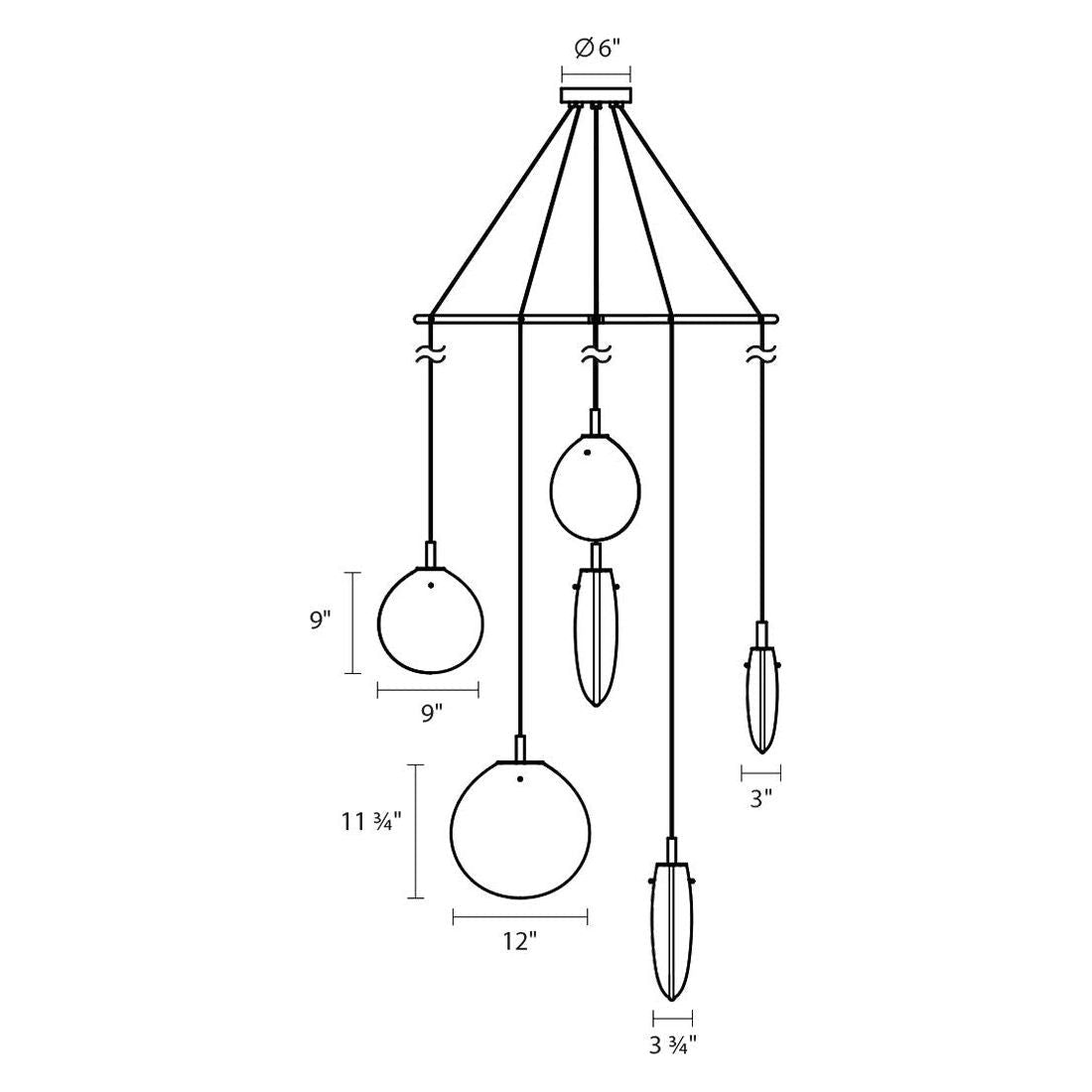 Cantina 6-Light Tri-Spreader LED Pendant