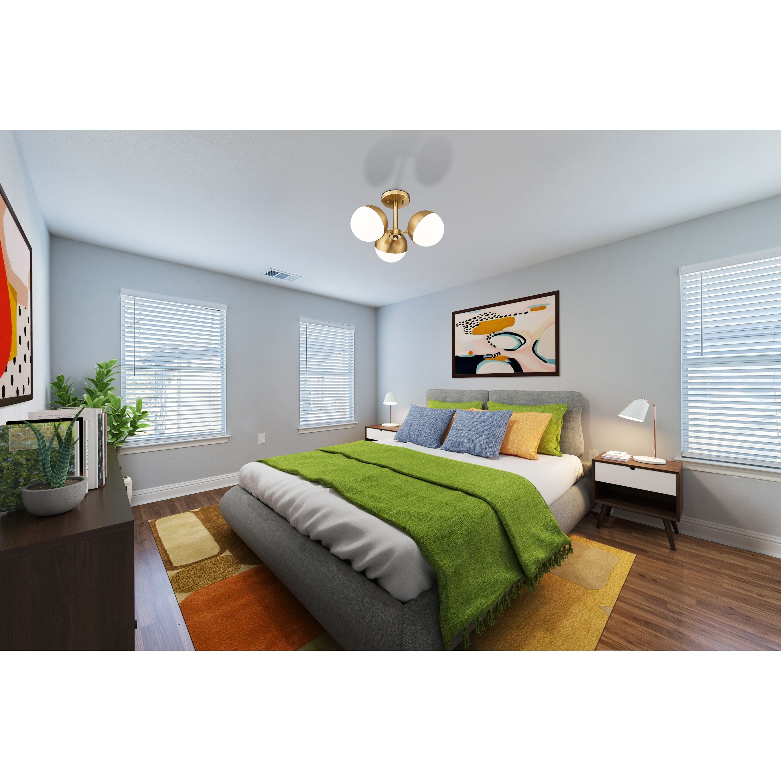 Realm Sphere 3-Light Semi Flush Mount
