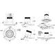 3" Modular Downlight 60 Degree Beam Angle Regressed