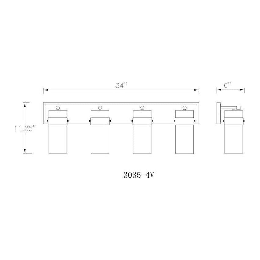 Z-Lite - Fontaine 4-Light Vanity Light - Lights Canada