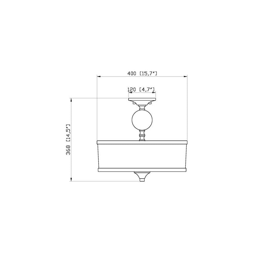 Cosmopolitan 3-Light Semi Flush Mount