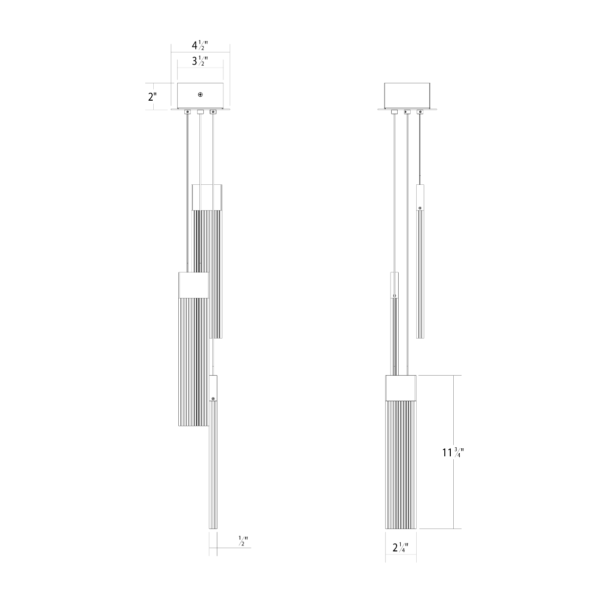 V Panels 3-Light Thin Pendant