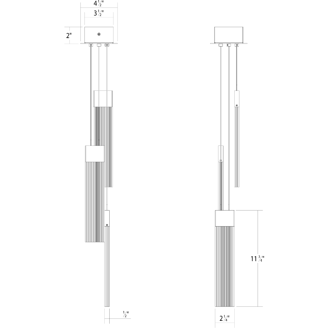 V Panels 3-Light Thin Pendant
