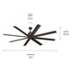 Breda 75" 8-Blade Ceiling Fan