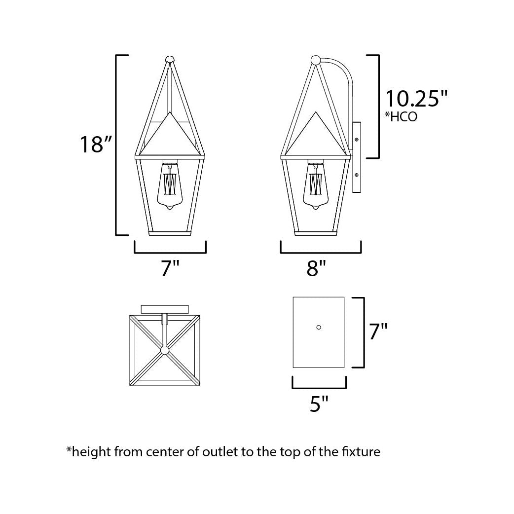 Bavaria 1-Light Small Outdoor Wall Sconce