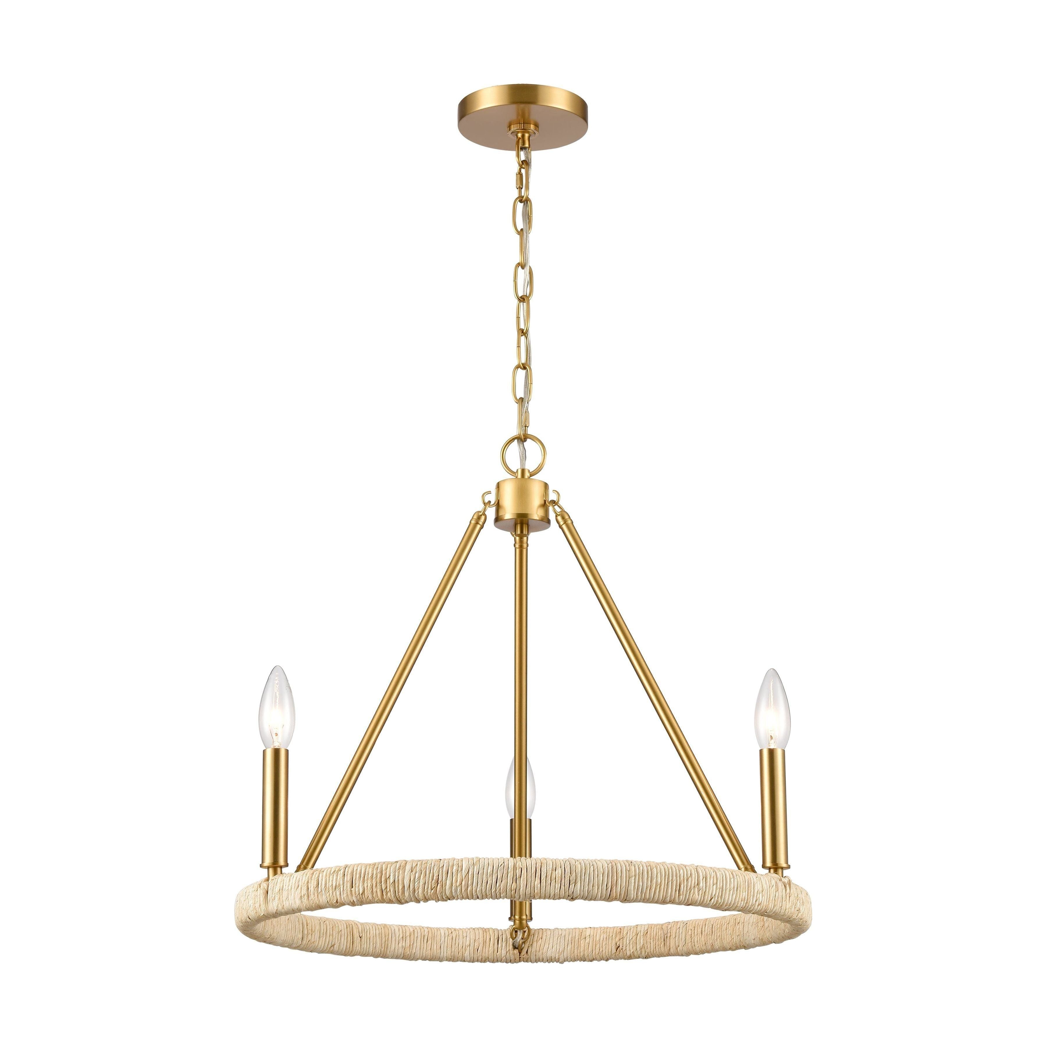 Abaca 20" Wide 3-Light Chandelier