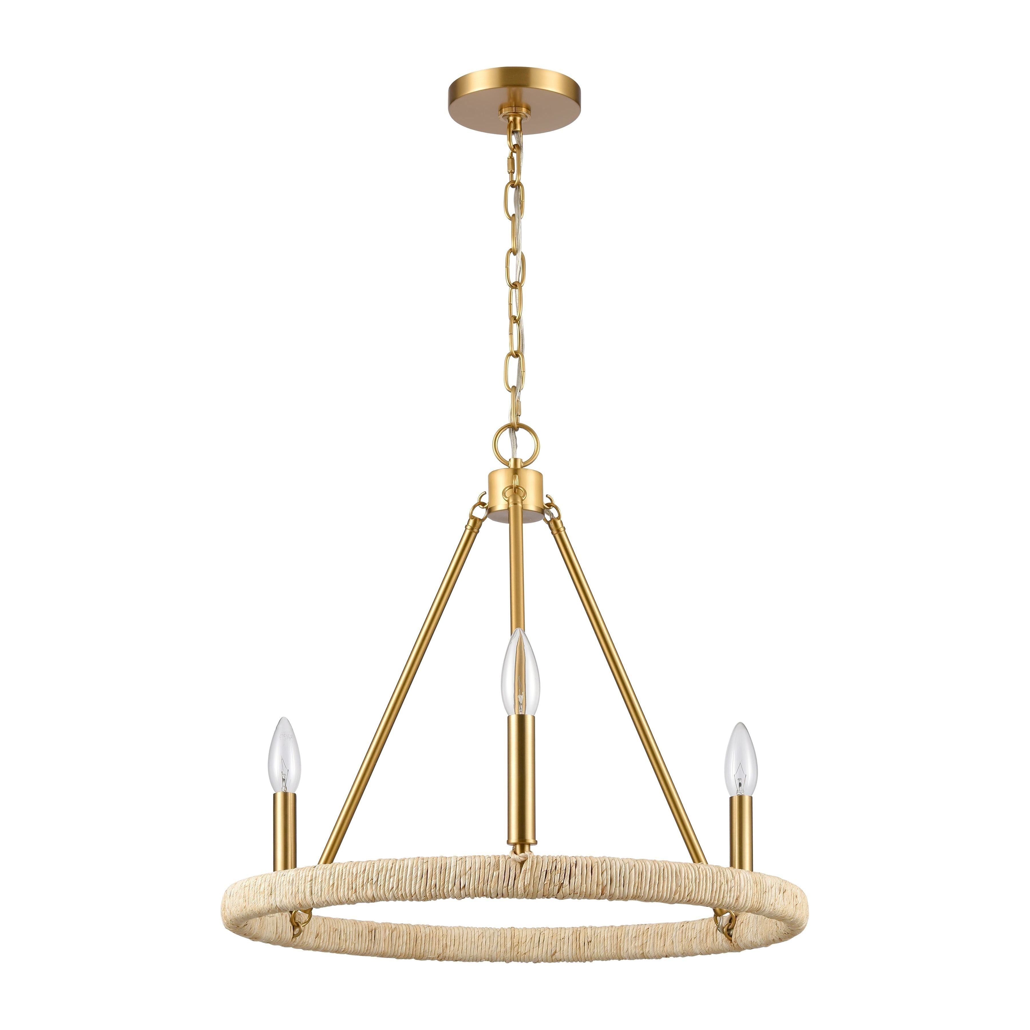 Abaca 20" Wide 3-Light Chandelier