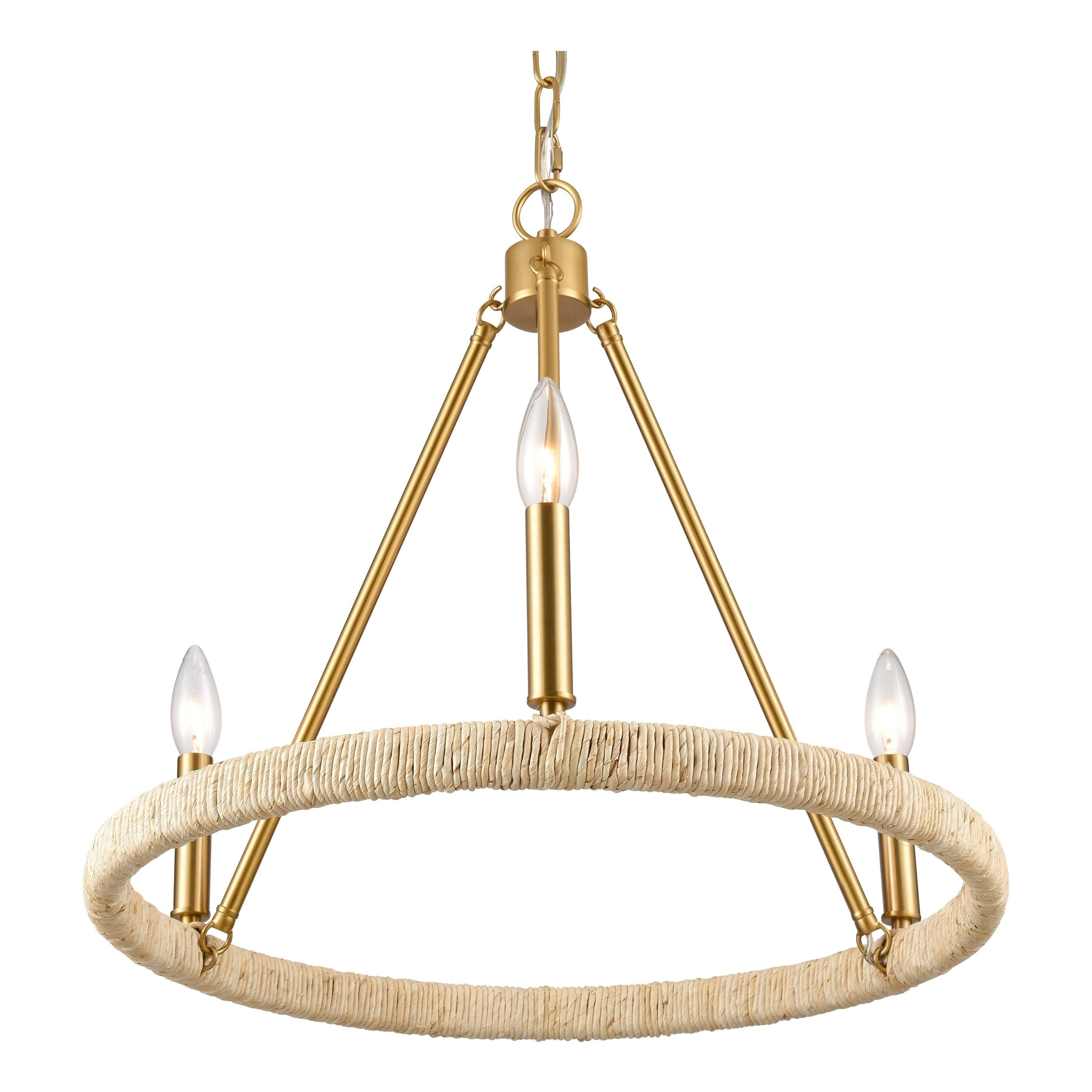 Abaca 20" Wide 3-Light Chandelier