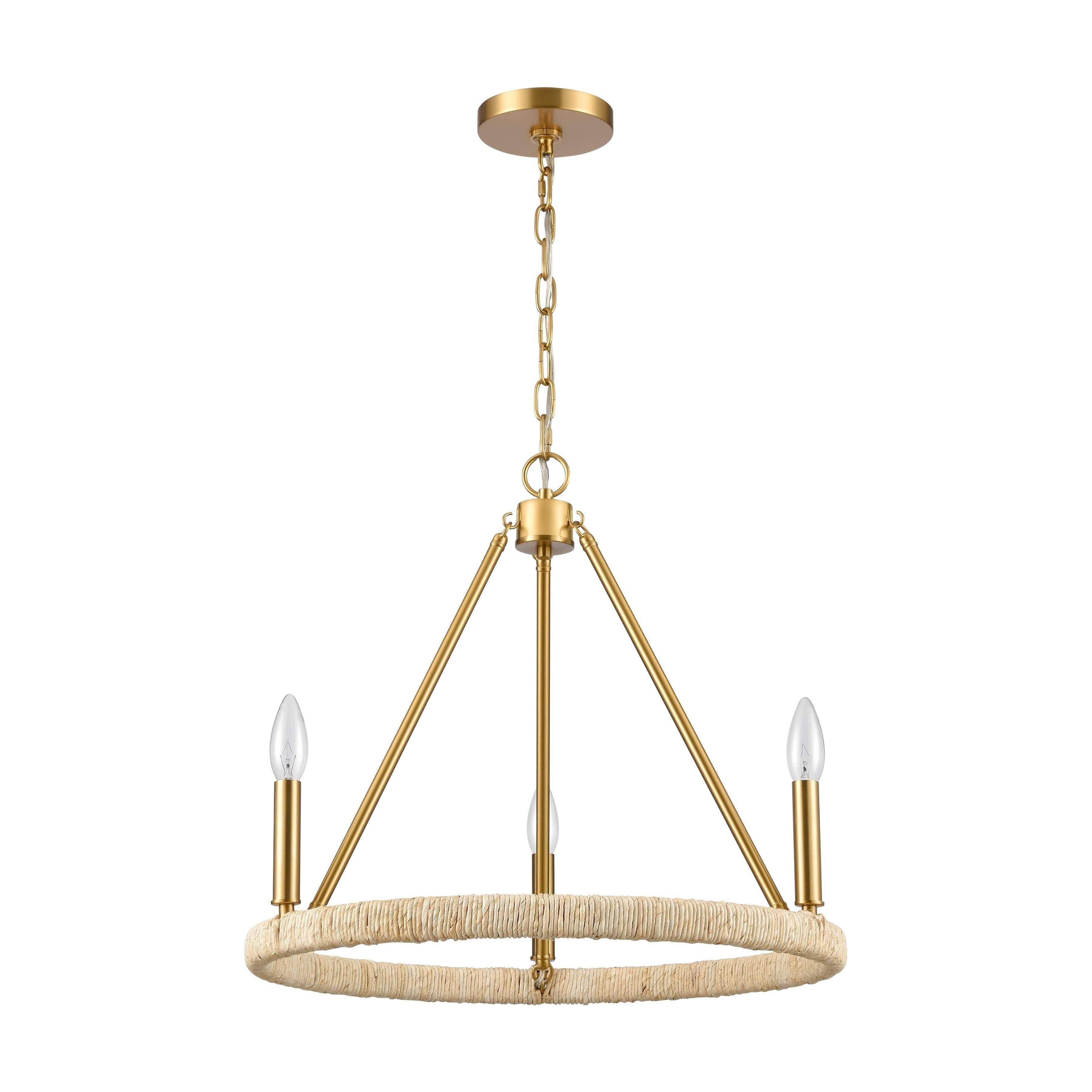 Abaca 20" Wide 3-Light Chandelier