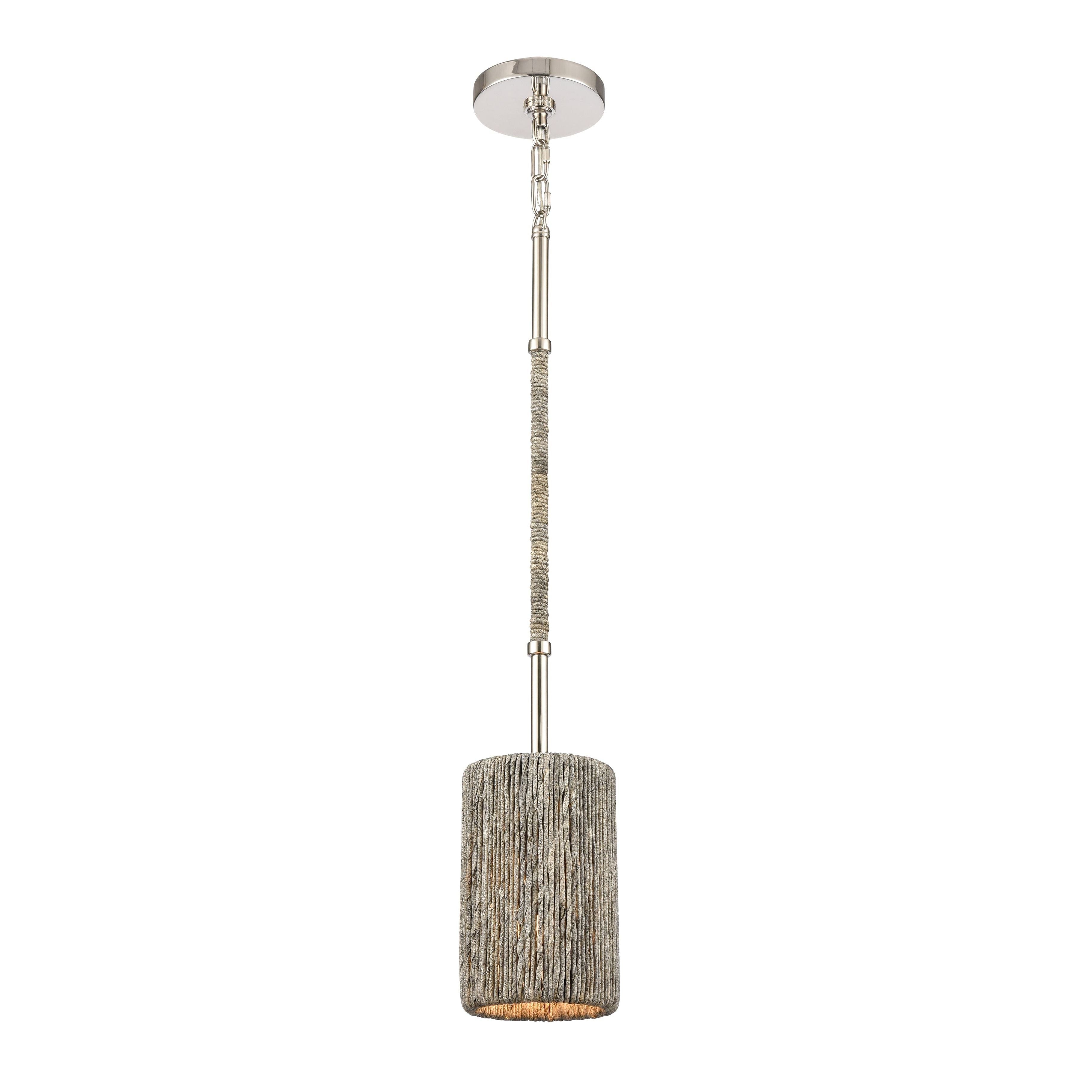 Abaca 5.25" Wide 1-Light Mini Pendant