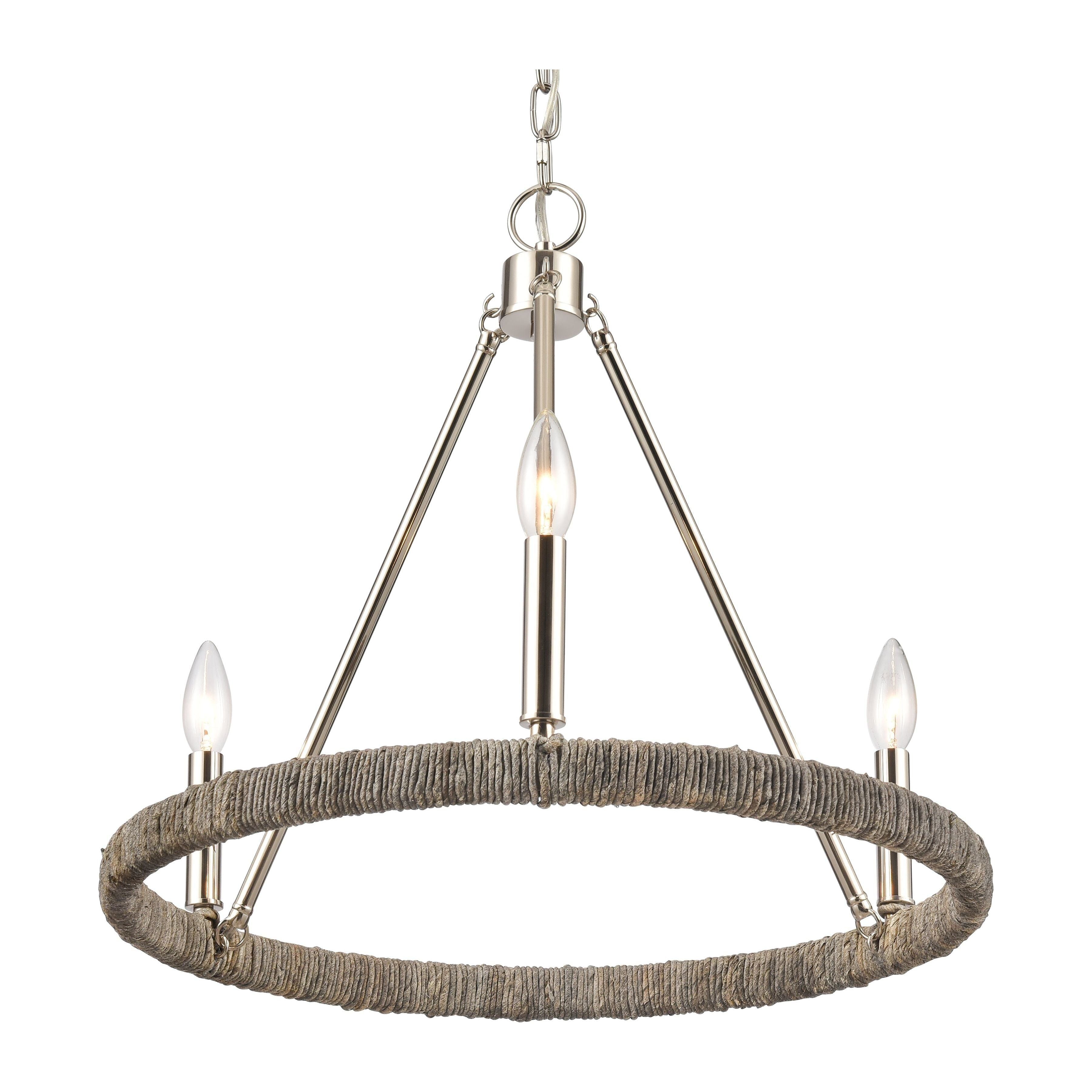 Abaca 20" Wide 3-Light Chandelier