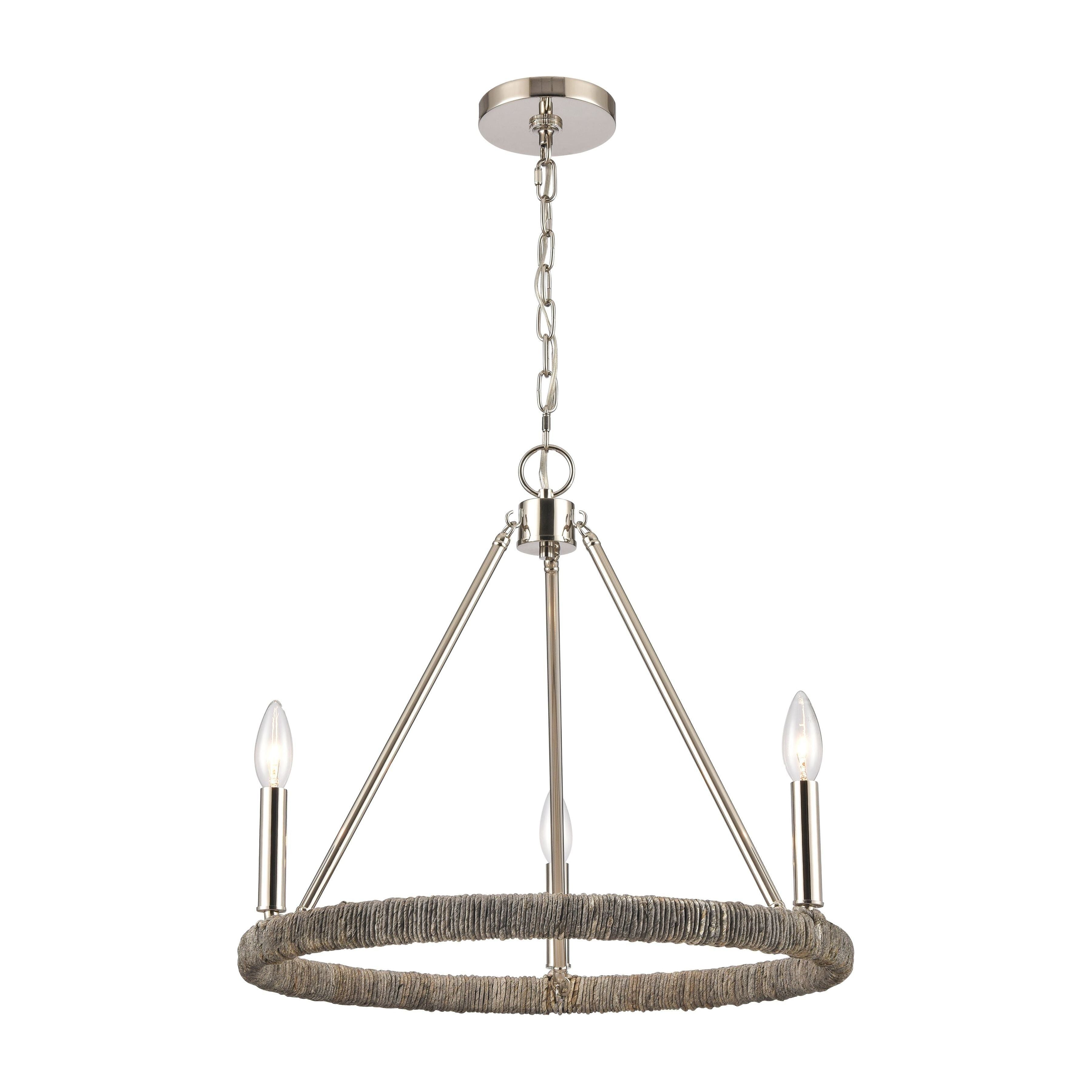 Abaca 20" Wide 3-Light Chandelier