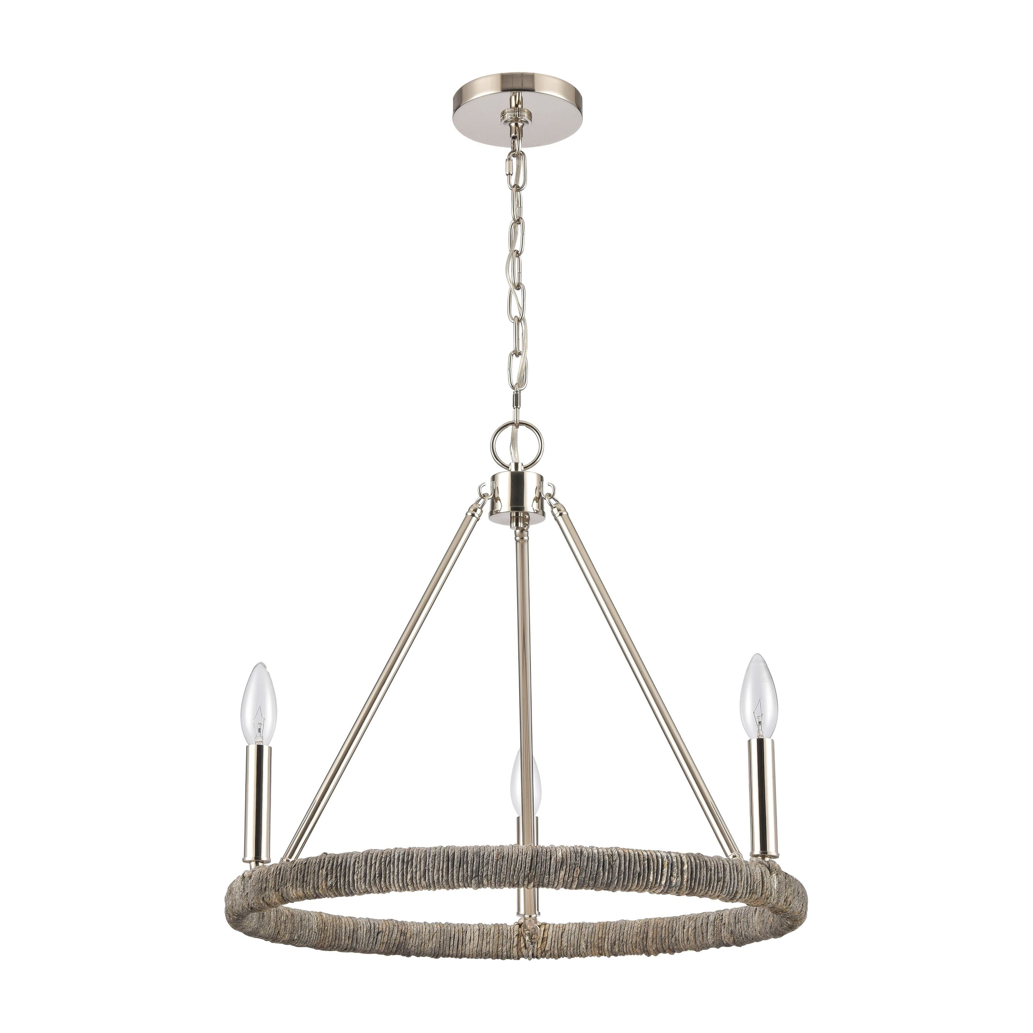 Abaca 20" Wide 3-Light Chandelier