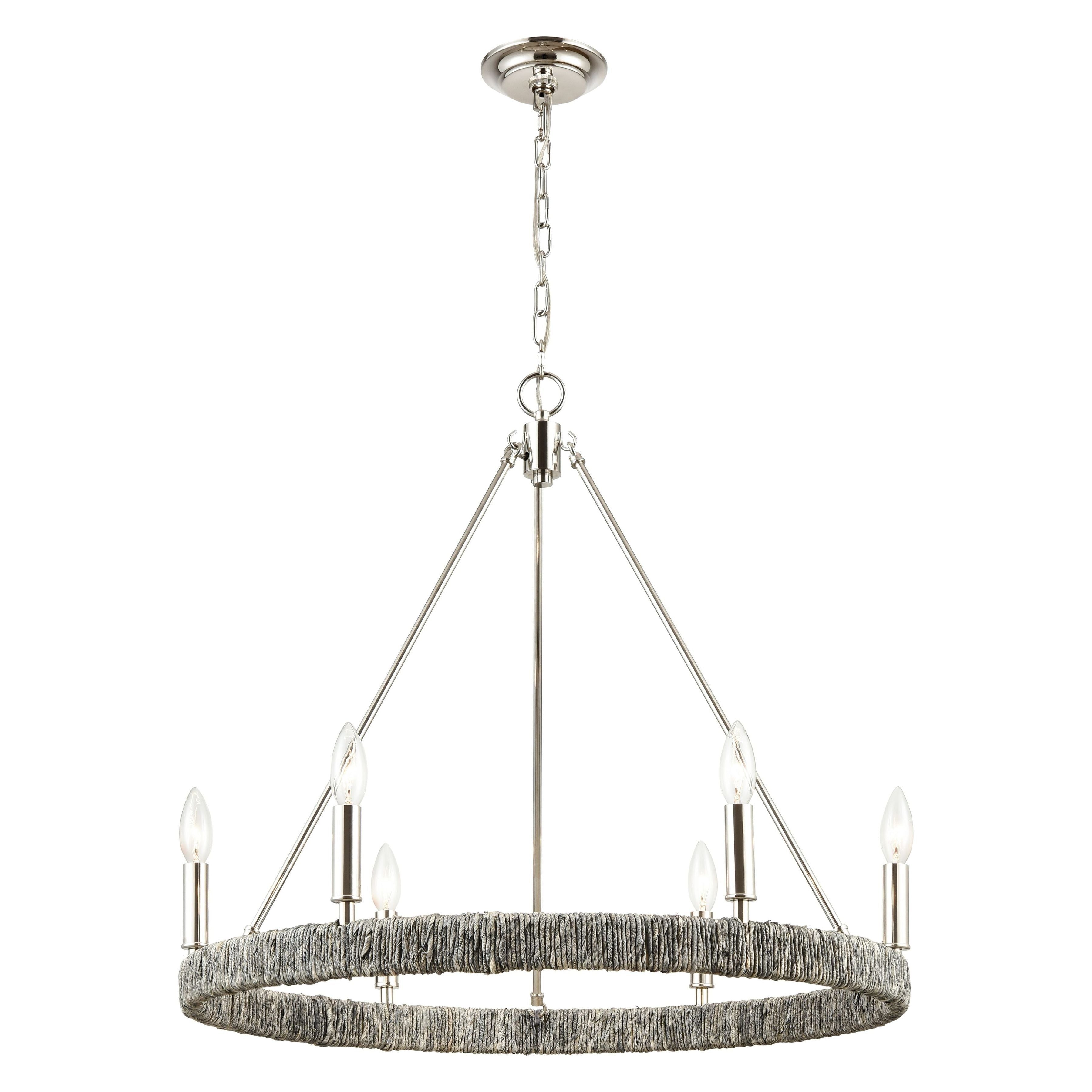 Abaca 27" Wide 6-Light Chandelier