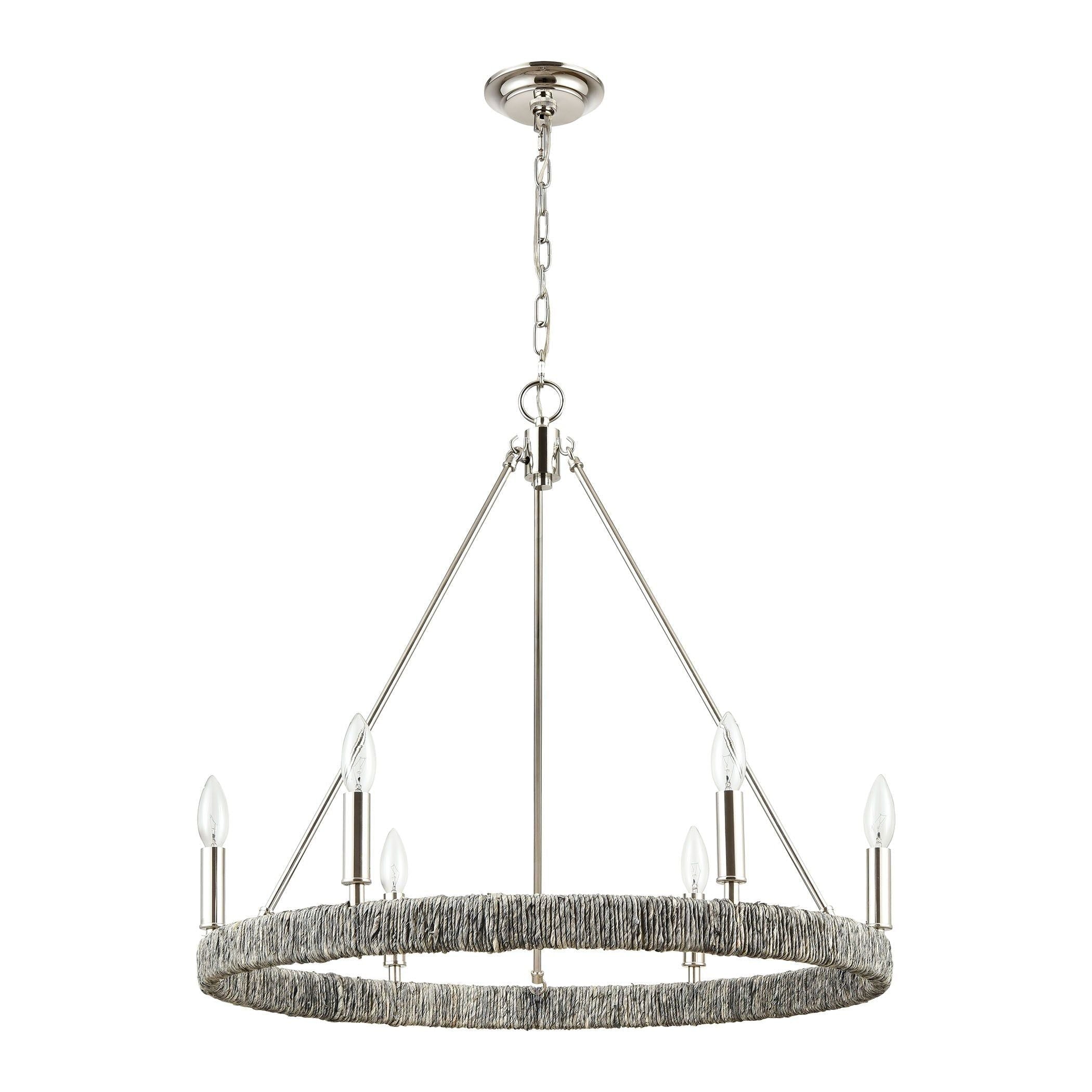 Abaca 27" Wide 6-Light Chandelier