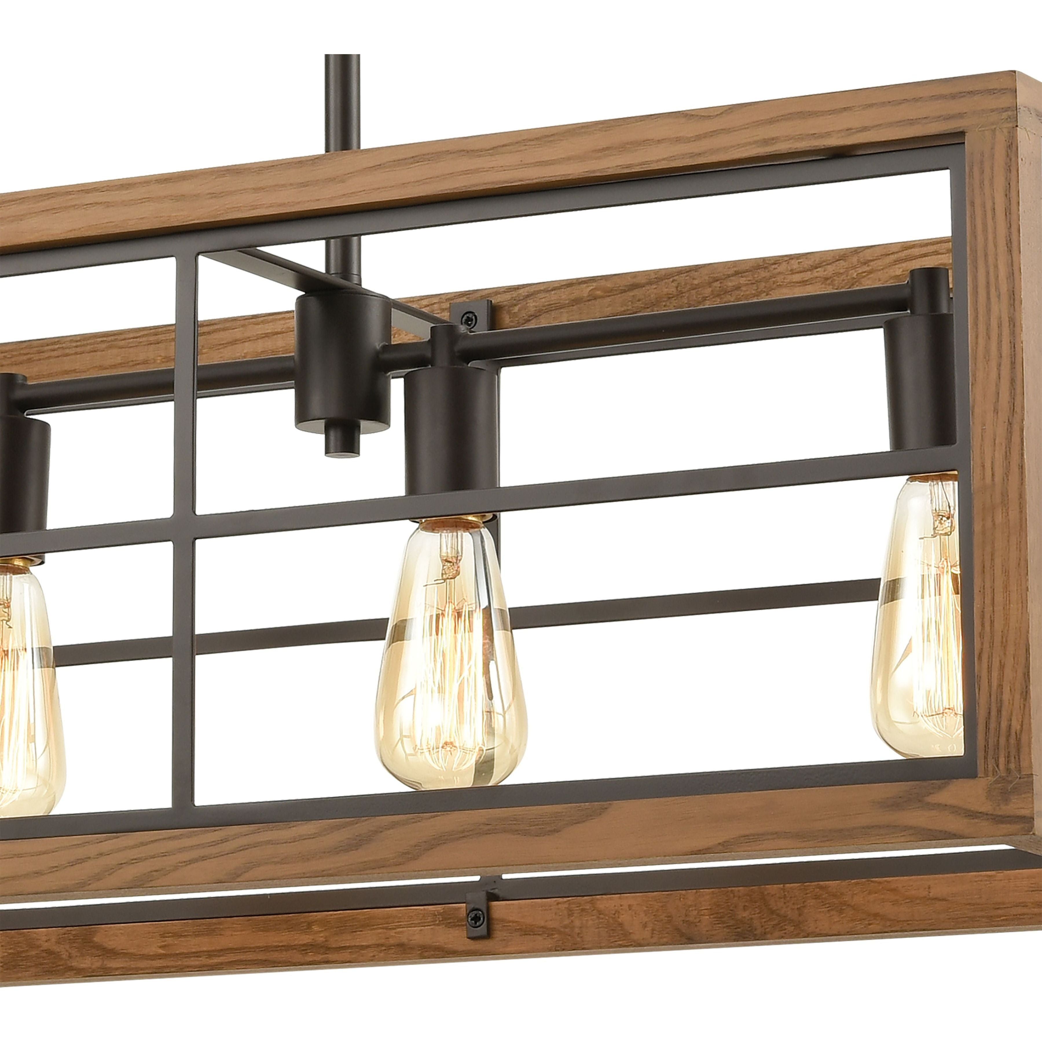 Warehouse Window 42" Wide 5-Light Linear Chandelier