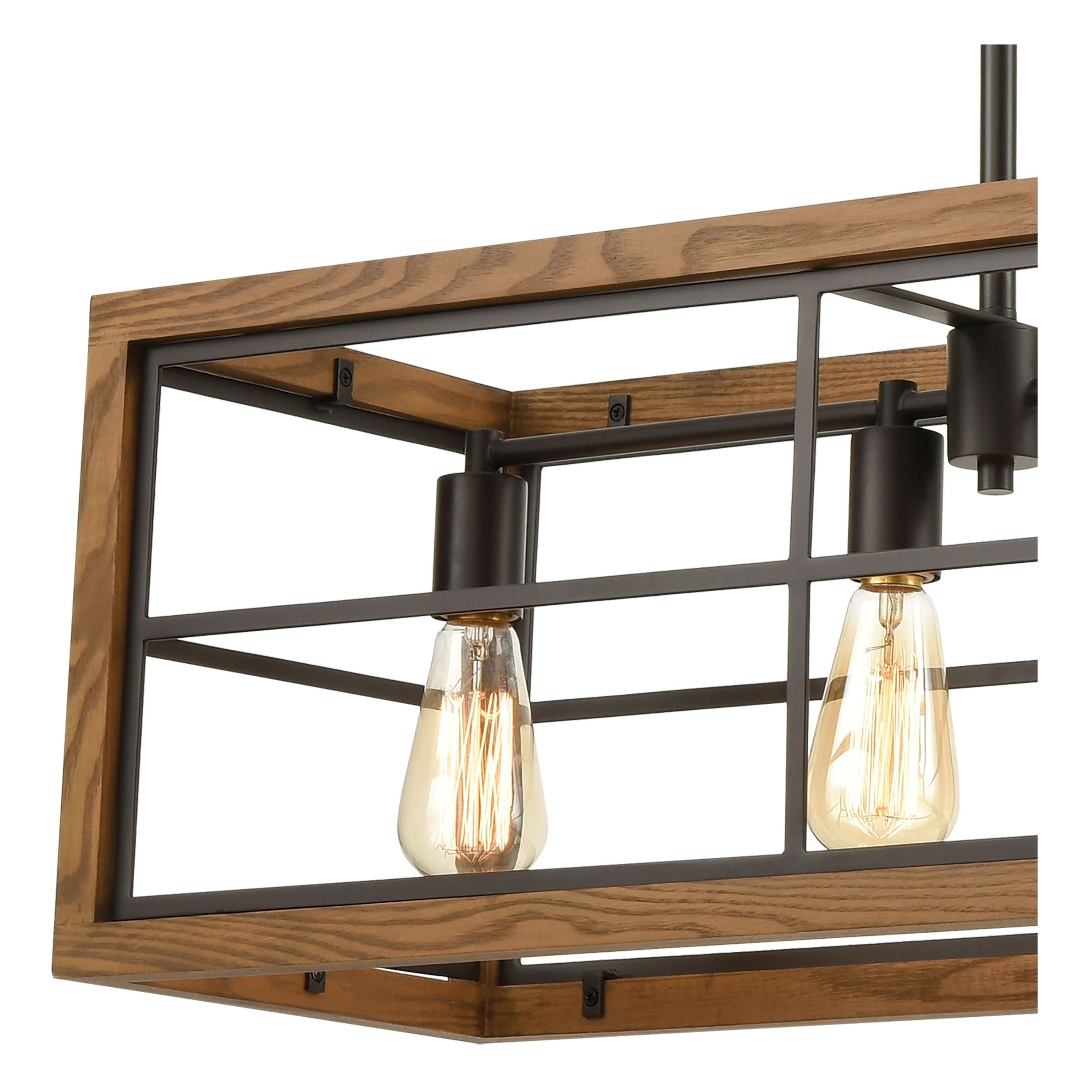 Warehouse Window 42" Wide 5-Light Linear Chandelier