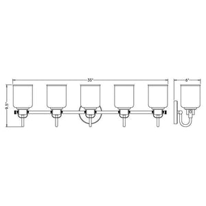 Z-Lite - Kinsley 5-Light Vanity Light - Lights Canada