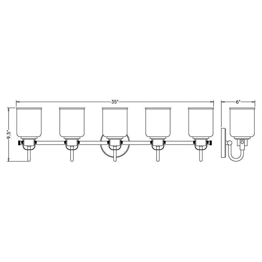 Z-Lite - Kinsley 5-Light Vanity Light - Lights Canada