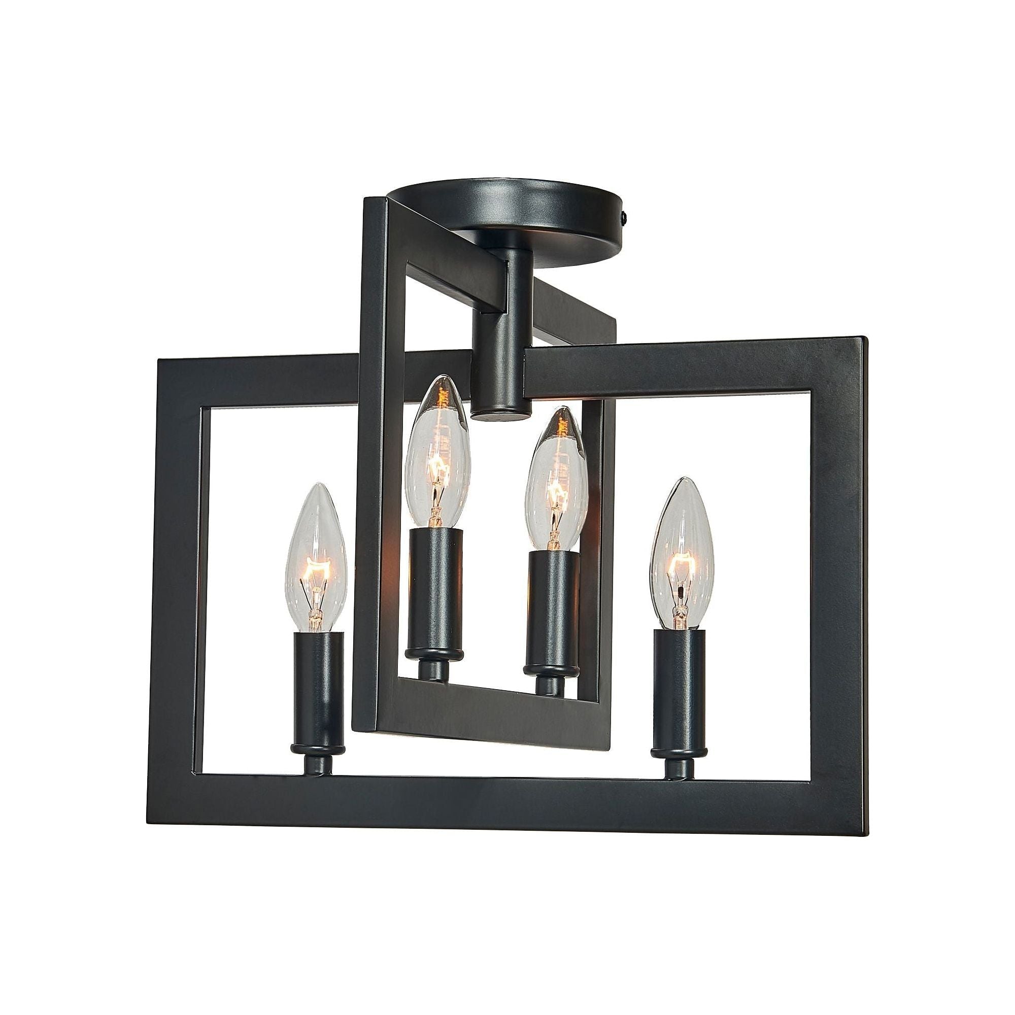 Carbon 4-Light Semi Flush Mount