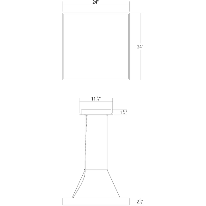 Pi 24" Square LED Pendant