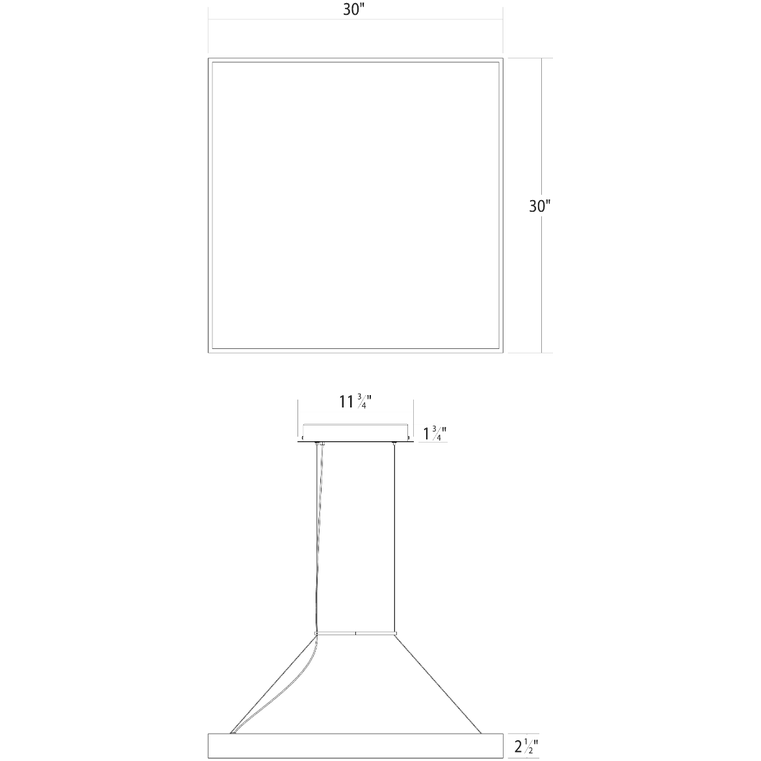 Pi 30" Square LED Pendant