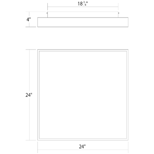 Pi 24" Square LED Surface Mount