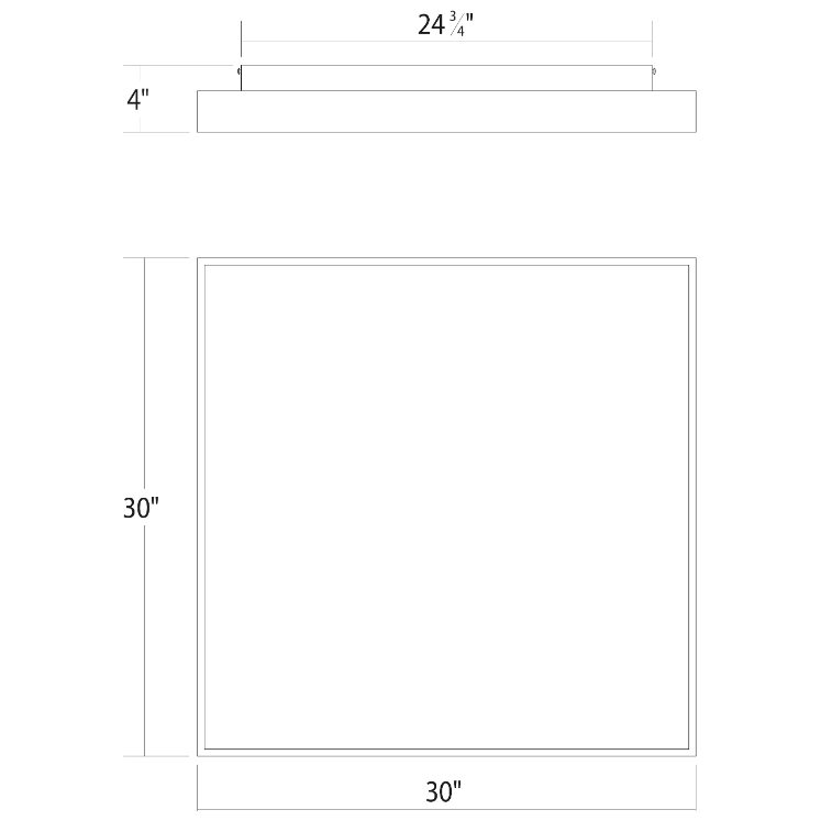 Pi 30" Square LED Surface Mount