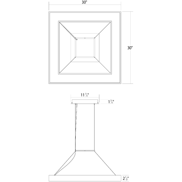 Pi 30" Square LED Ring Pendant