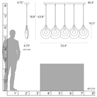 Veneto 5-Light Linear Pendant